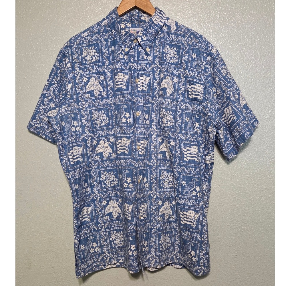 VTG Reyn Spooner Lahaina Sailor Hawaiian Shirt XL Spooner Kloth Nēni Hibiscus